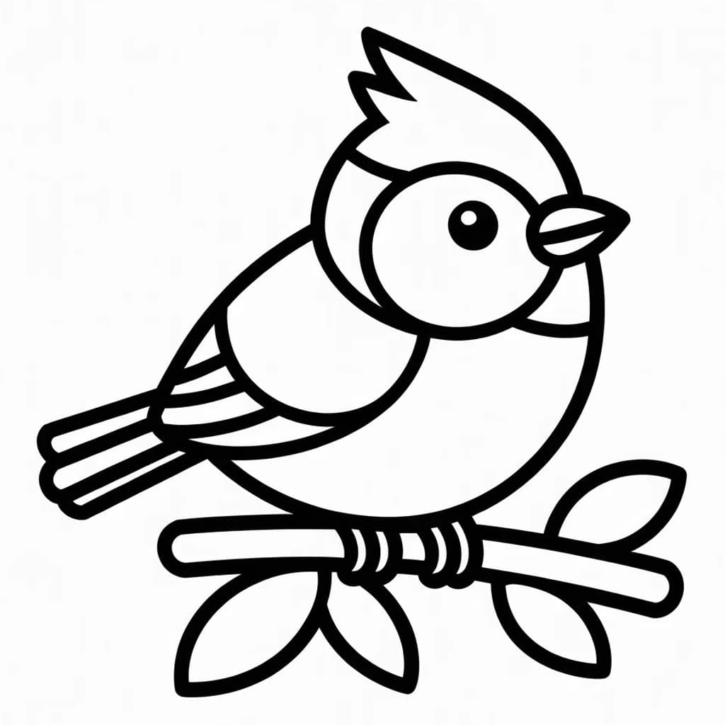 Nakreslete Sýkora základní tisknutelné omalovánka