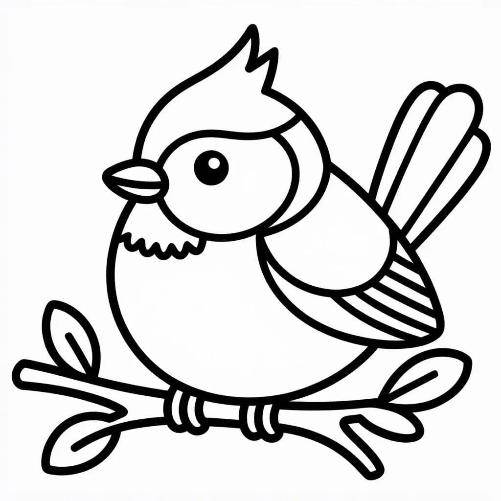 Nakreslete Sýkora zdarma snadný tisknutelné omalovánka