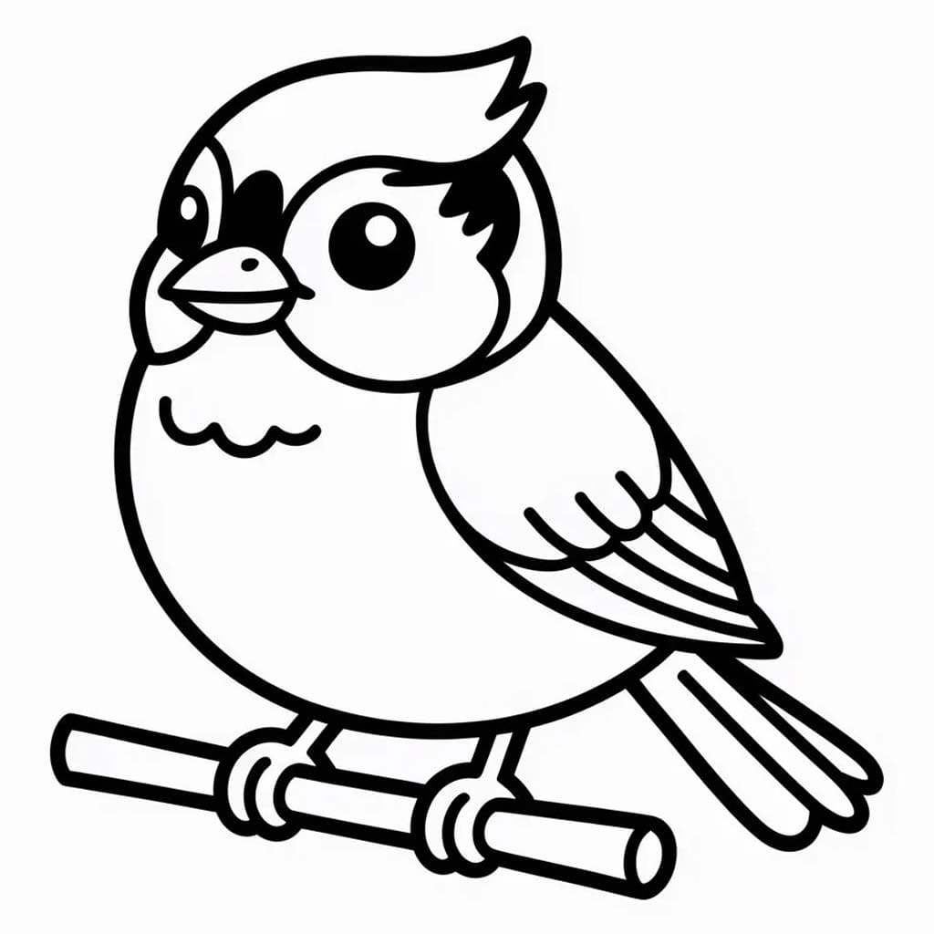 Nakreslete Sýkora zdarma snadný omalovánka