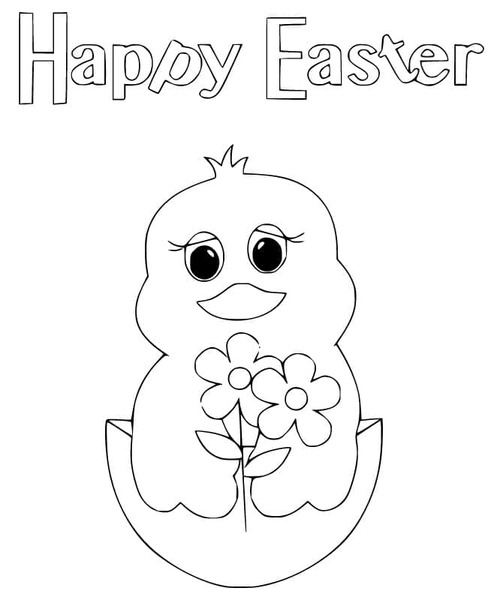 Nakreslete Velikonoční kuřátko základní omalovánka