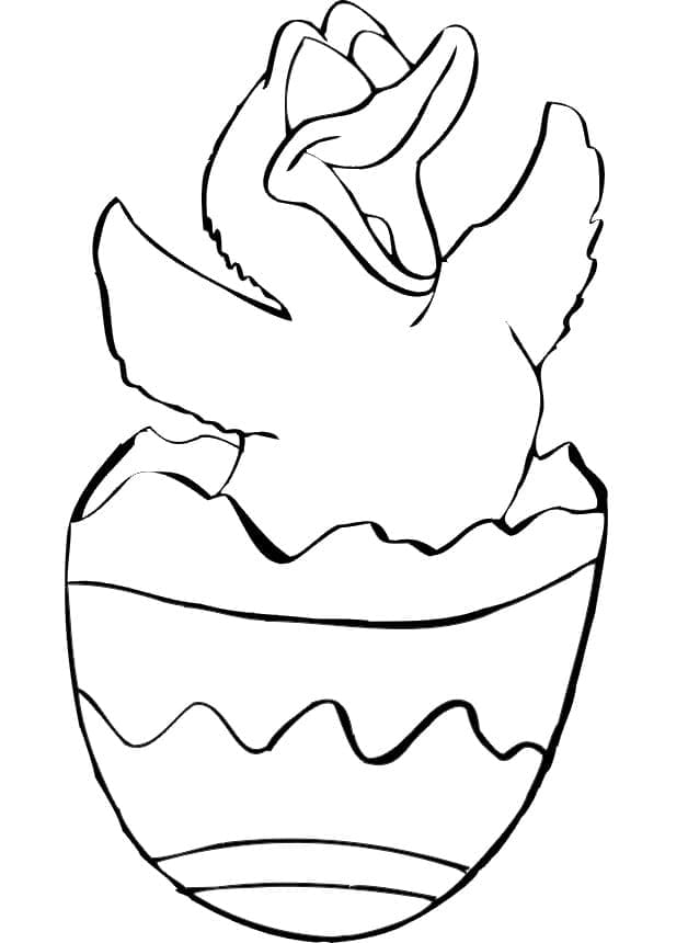 Nakreslete Velikonoční kuřátko zdarma prostý tisknutelné omalovánka