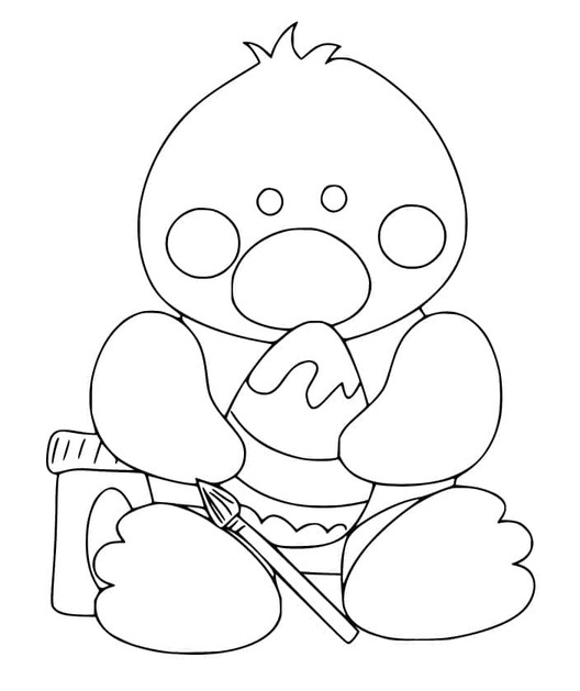 Nakreslete Velikonoční kuřátko zdarma základní omalovánka