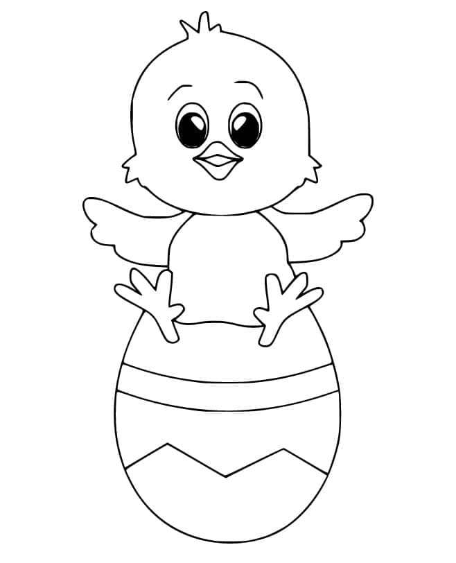 Nakreslete Velikonoční kuřátko zdarma omalovánka