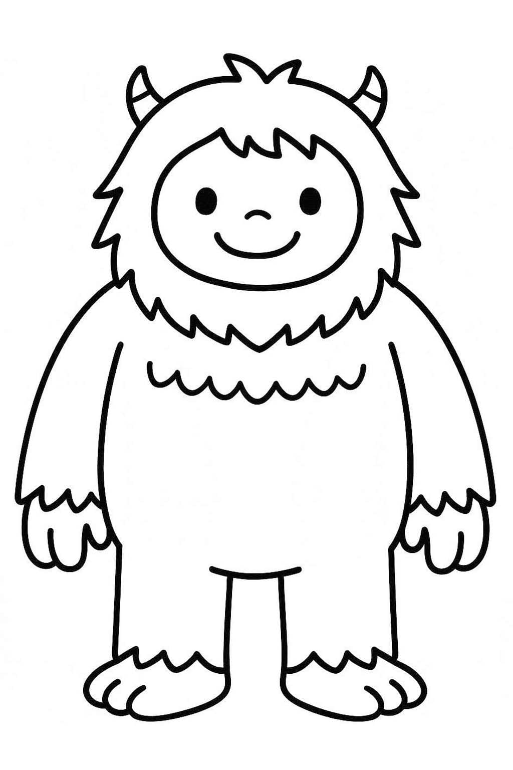 Nakreslete Yetti prostý tisknutelné omalovánka