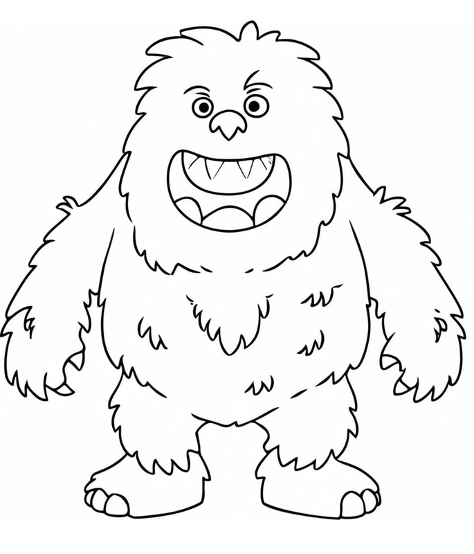 Nakreslete Yetti tisknutelné pro děti omalovánka