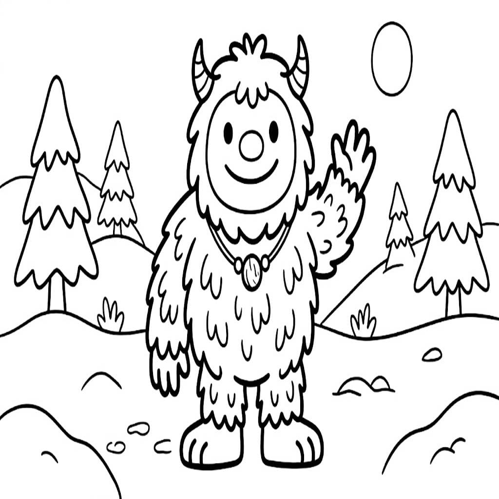 Nakreslete Yetti základní omalovánka