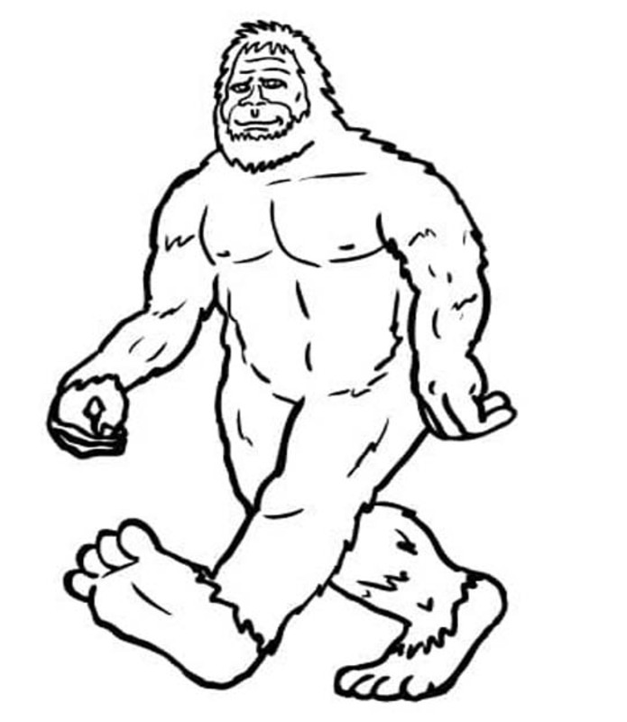 Nakreslete Yetti zdarma snadný tisknutelné omalovánka