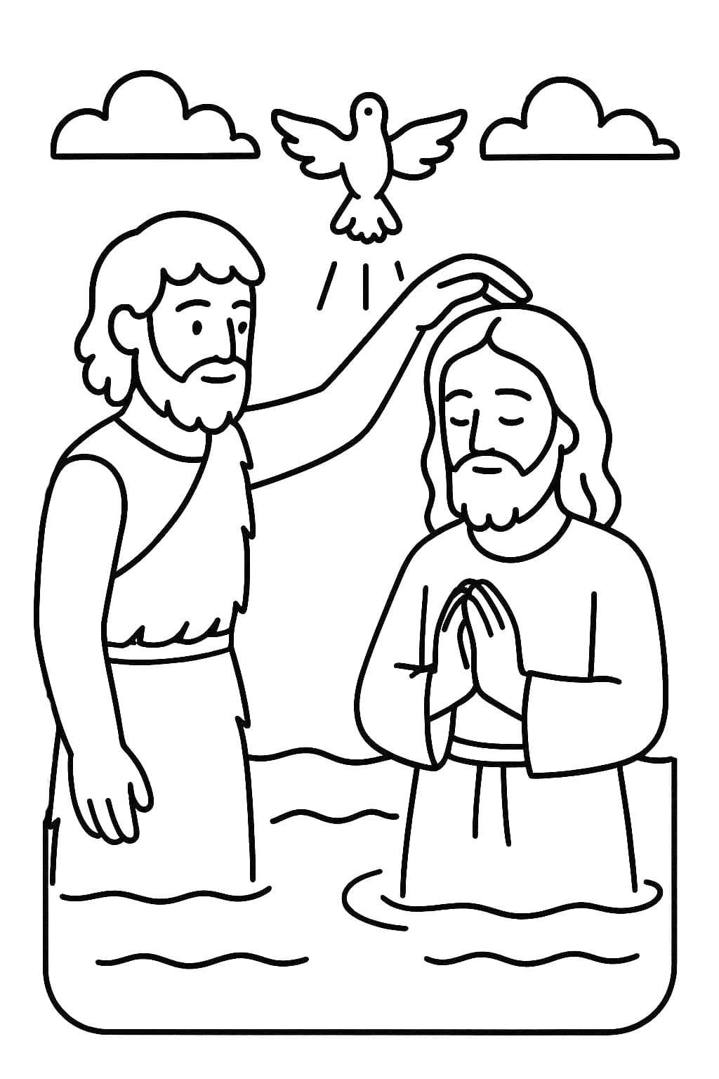 Obraz Ježíšův Křest zdarma tisknutelné omalovánka