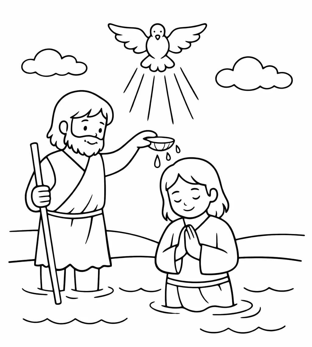 Obraz Ježíšův Křest zdarma omalovánka
