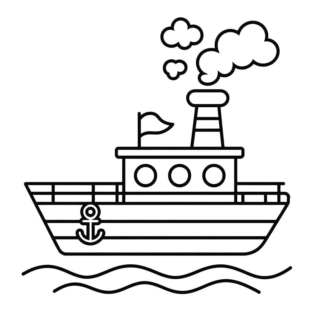 Obraz Parník zdarma omalovánka