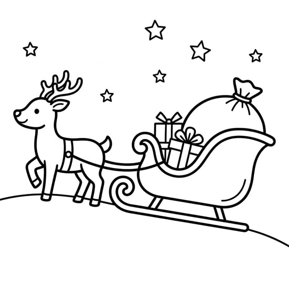 Obraz Sáně tisknutelné omalovánka