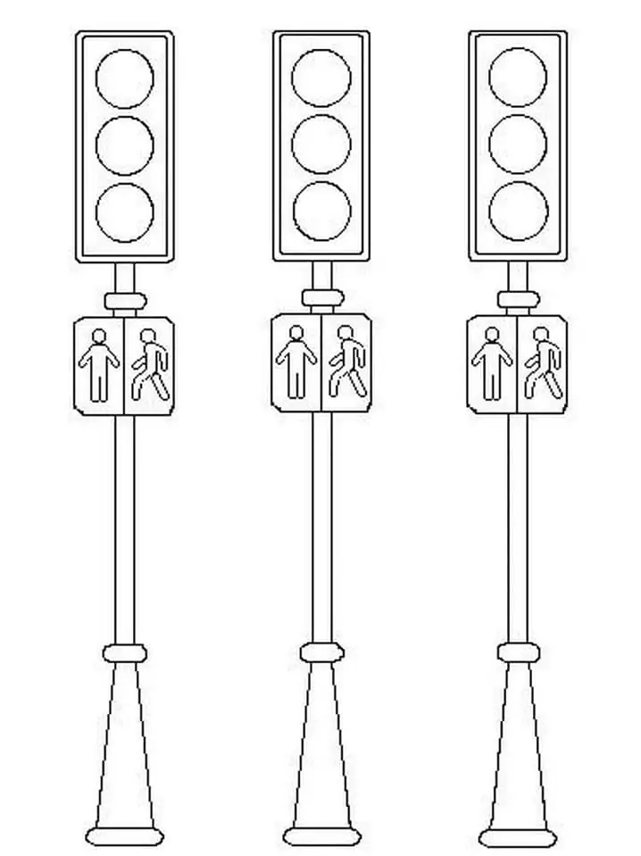 Obraz Semafor tisknutelné omalovánka