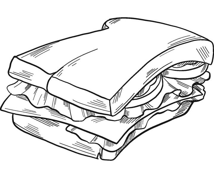 Obraz Sendvič zdarma omalovánka