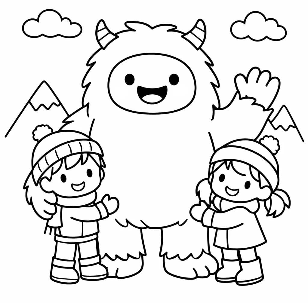 Obraz Yetti zdarma omalovánka