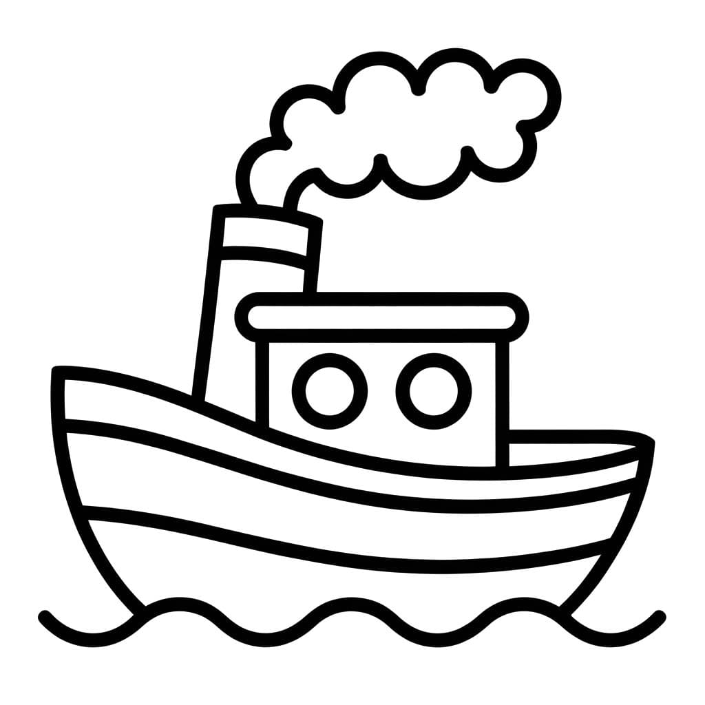 Parník pro děti omalovánka