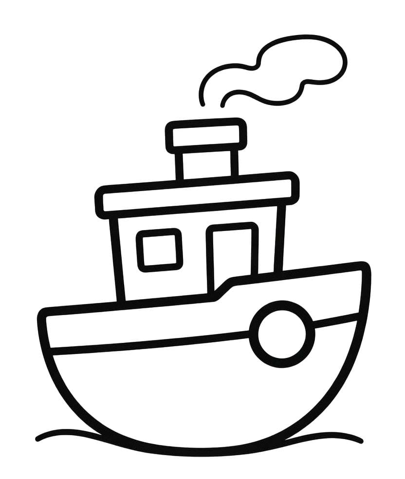 Parník tisknutelné omalovánka