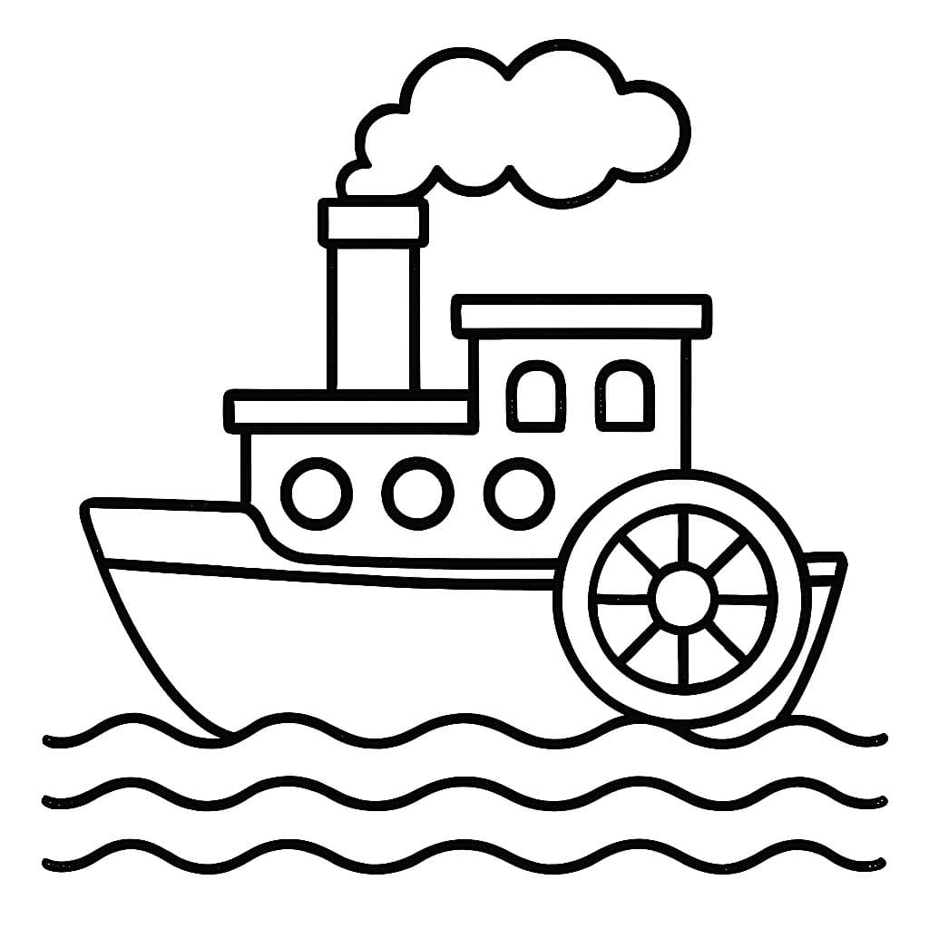 Parník základní tisknutelné omalovánka