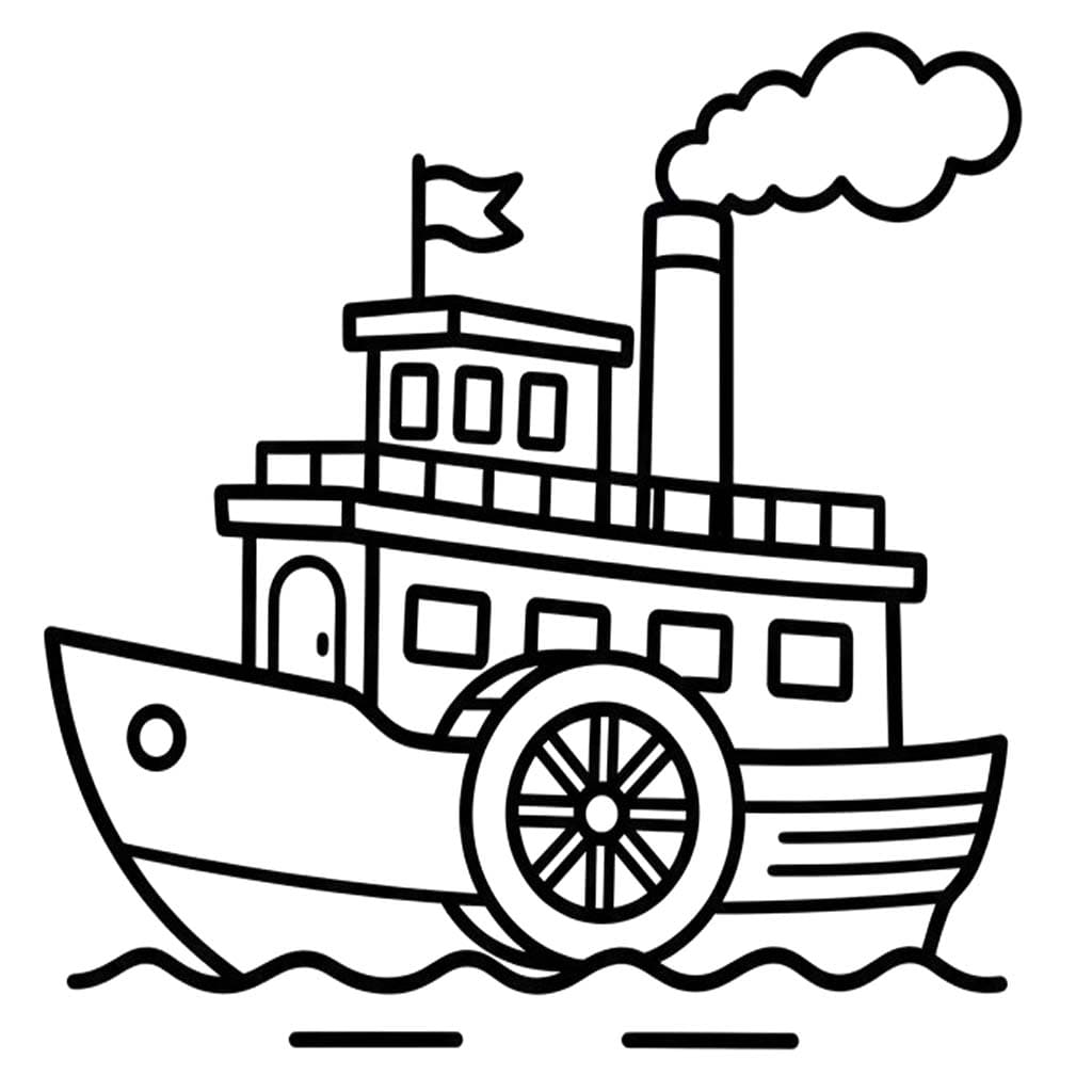Parník zdarma prostý omalovánka