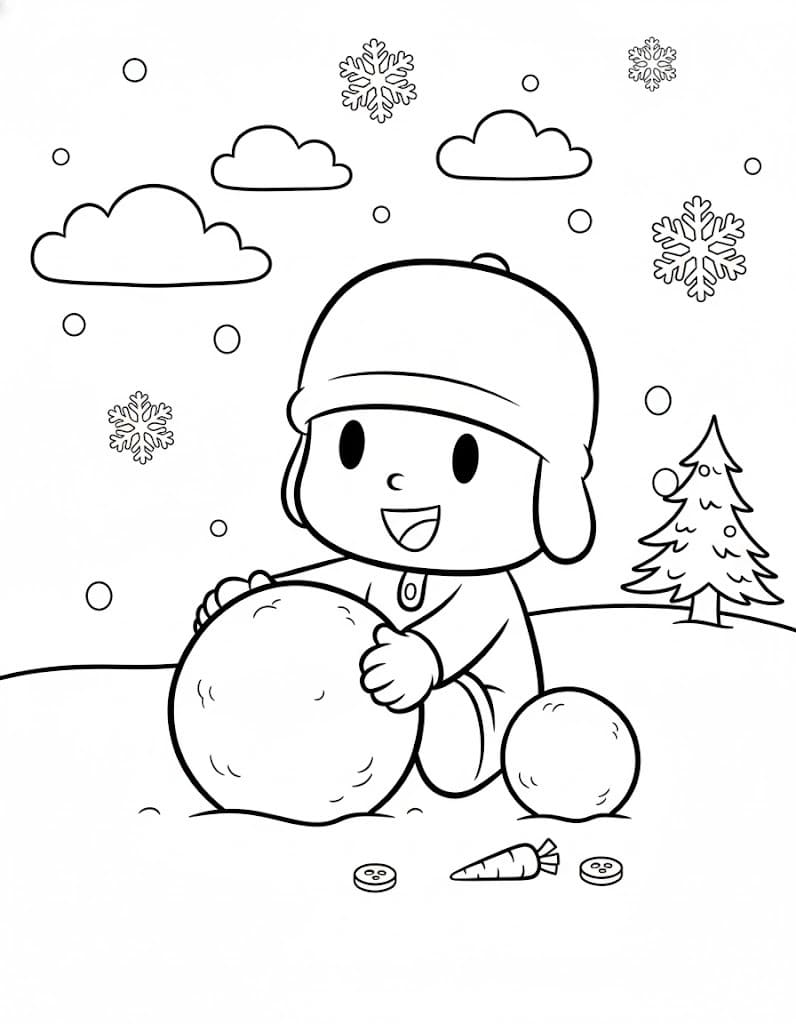 Pocoyo tisknutelné pro děti omalovánka