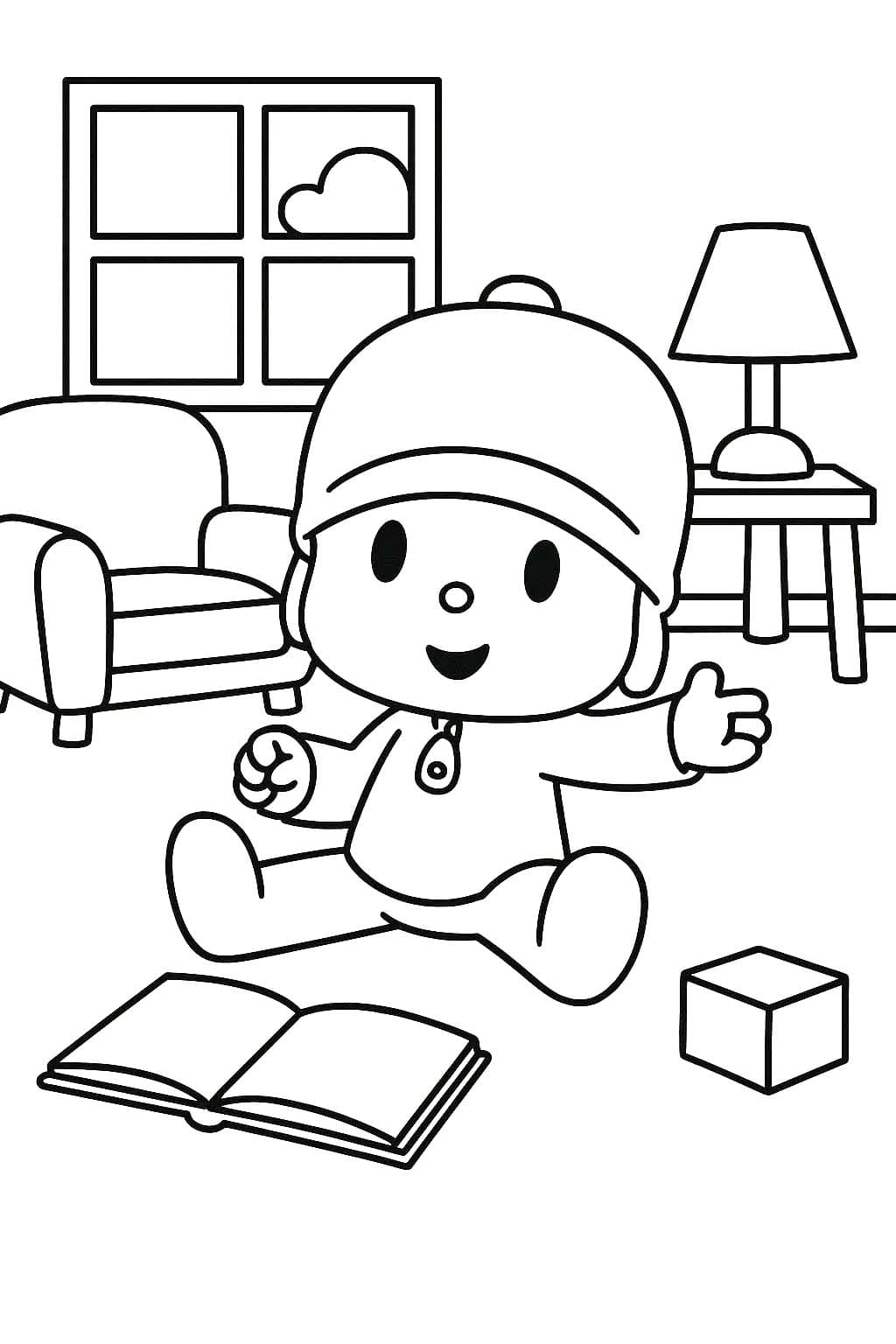 Pocoyo tisknutelné omalovánka