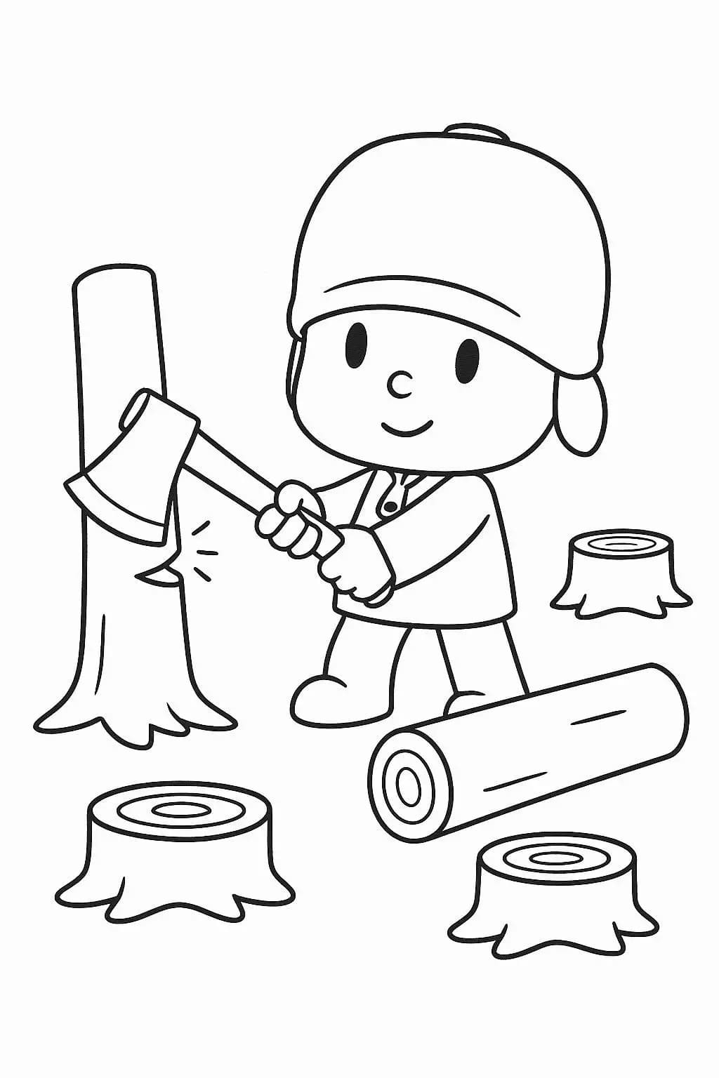 Pocoyo zdarma prostý tisknutelné omalovánka