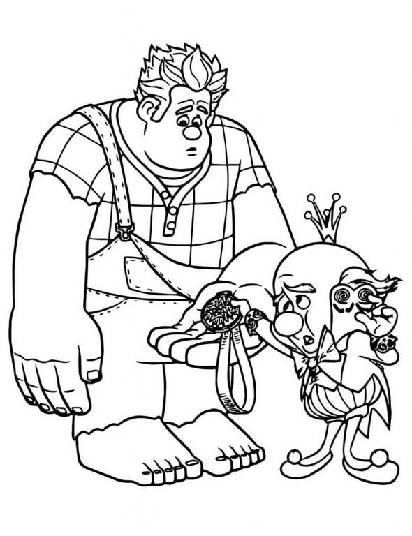 Raubíř Ralf snadný tisknutelné omalovánka