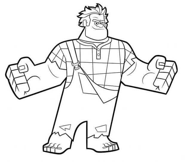 Raubíř Ralf základní tisknutelné omalovánka