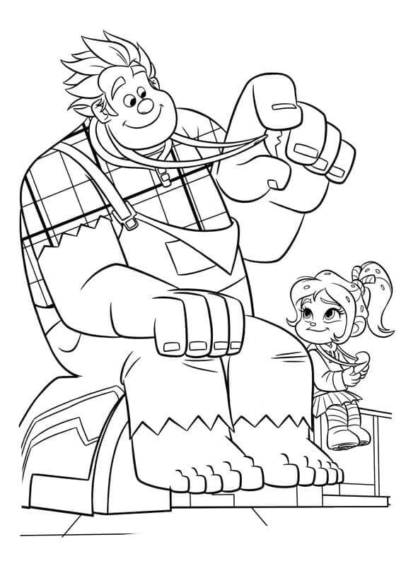 Raubíř Ralf zdarma prostý tisknutelné omalovánka