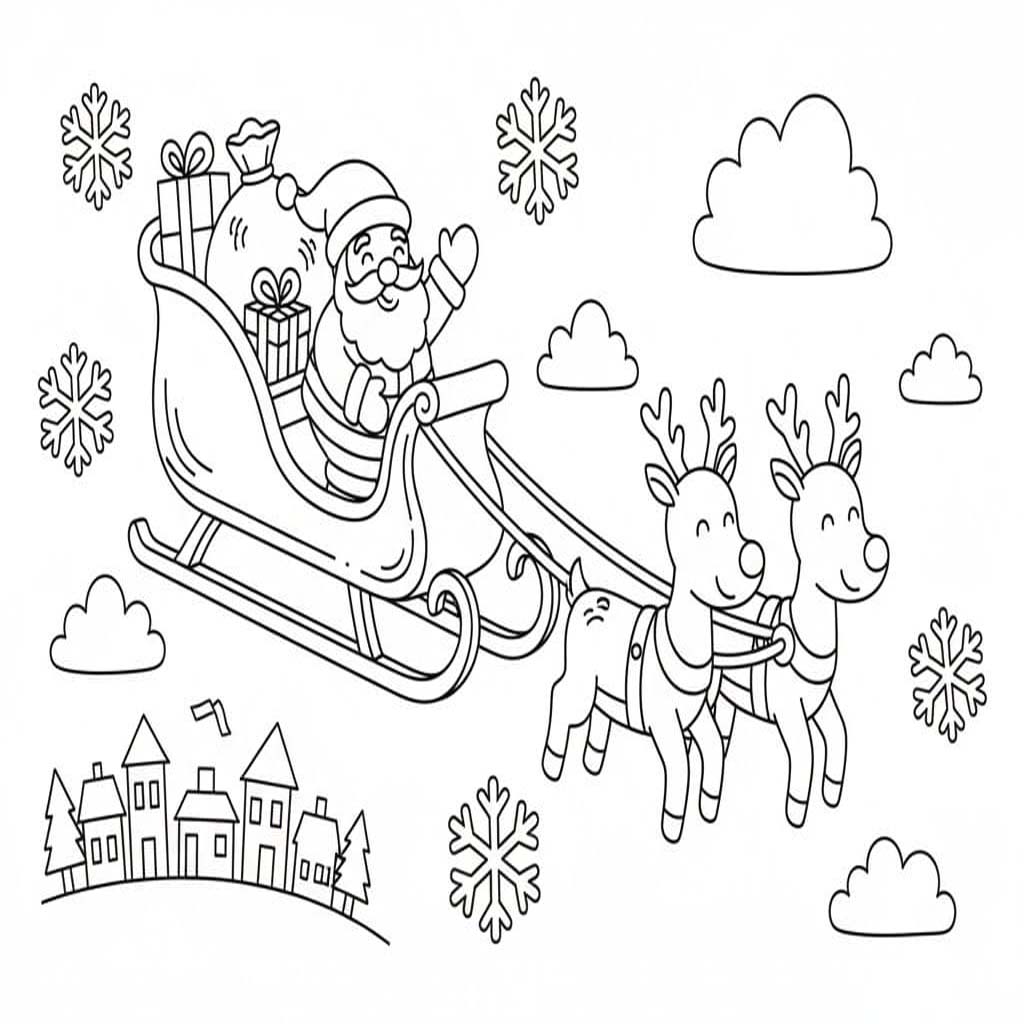 Sáně pro děti omalovánka