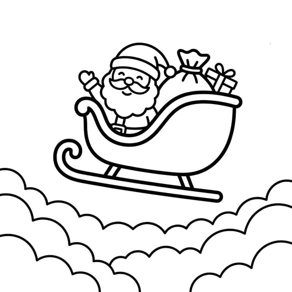 Sáně prostý tisknutelné omalovánka