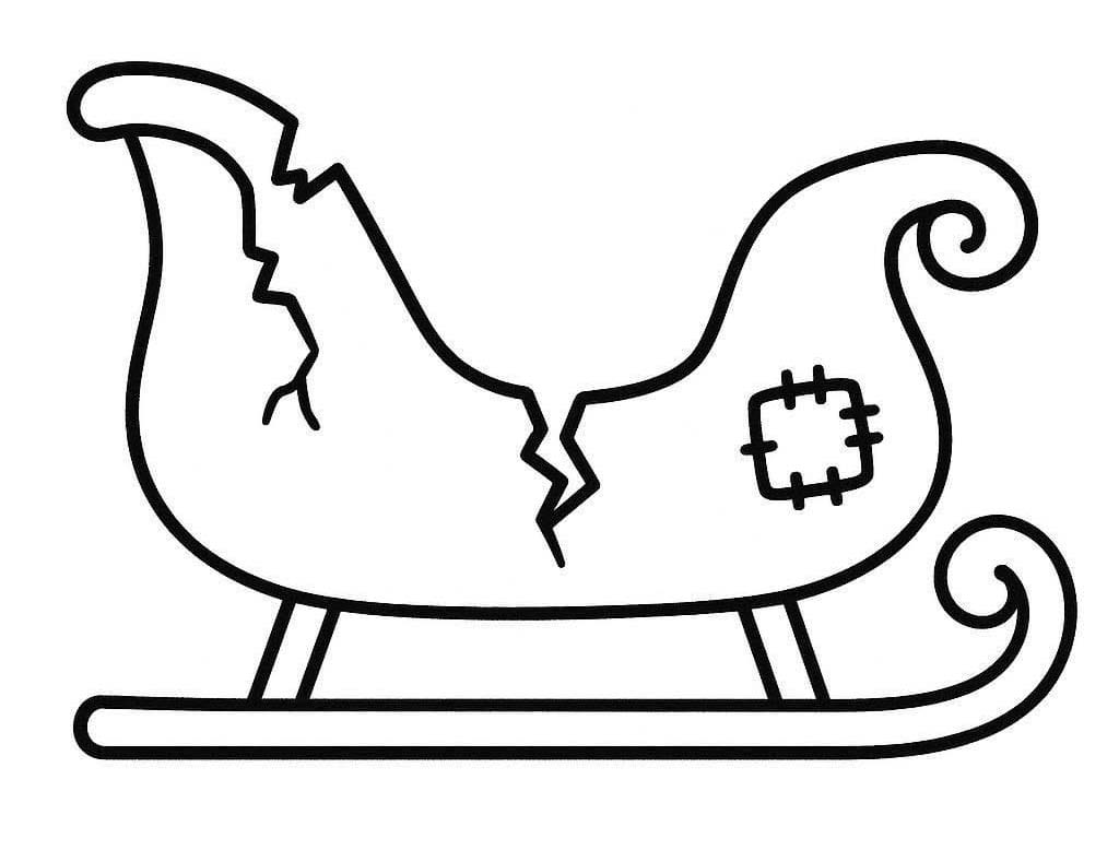 Sáně snadný tisknutelné omalovánka