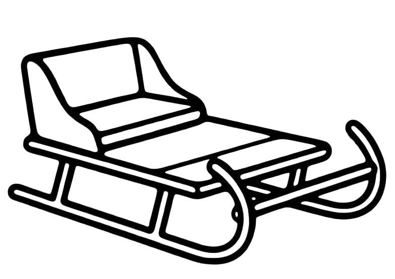 Sáně tisknutelné pro děti omalovánka