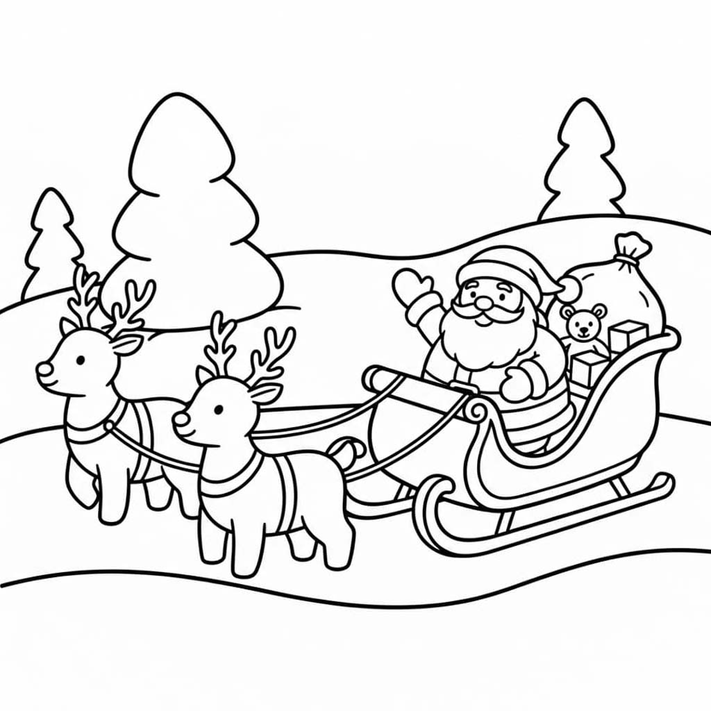 Sáně základní tisknutelné omalovánka