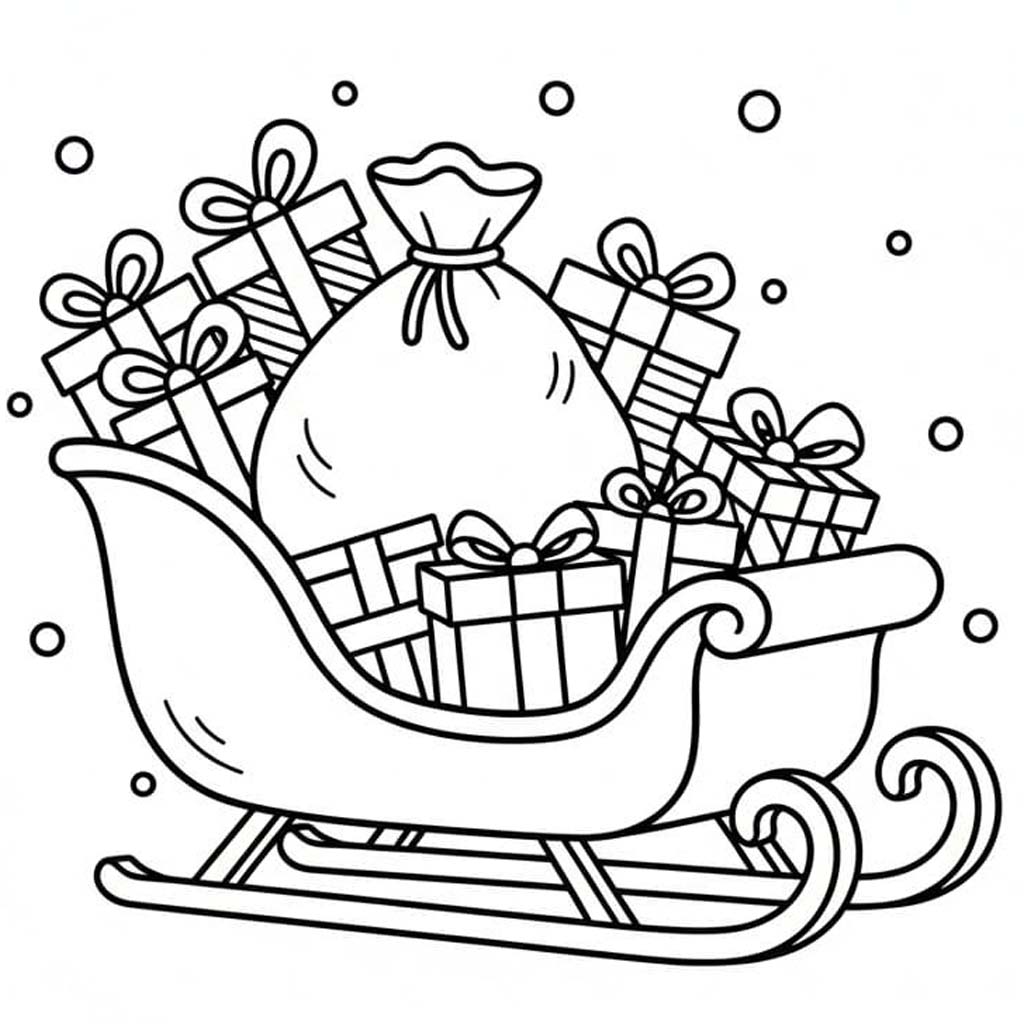 Sáně zdarma pro děti omalovánka