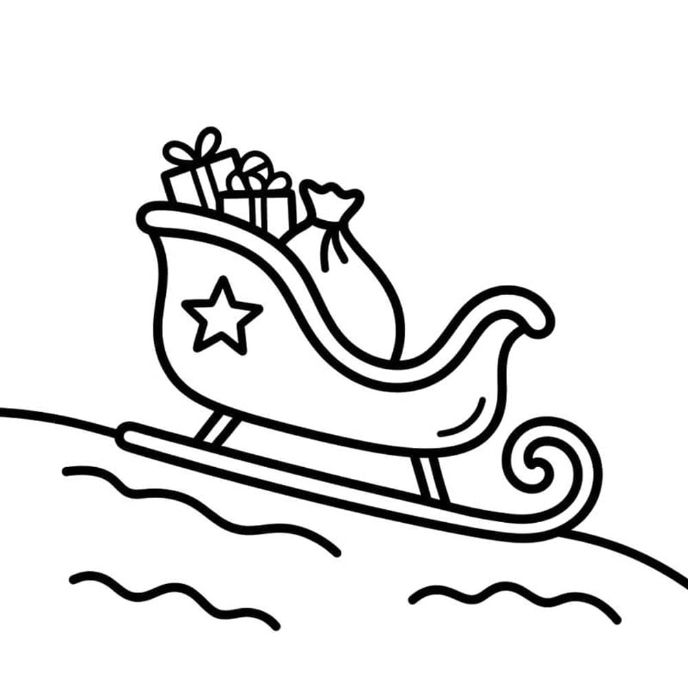 Sáně zdarma prostý omalovánka