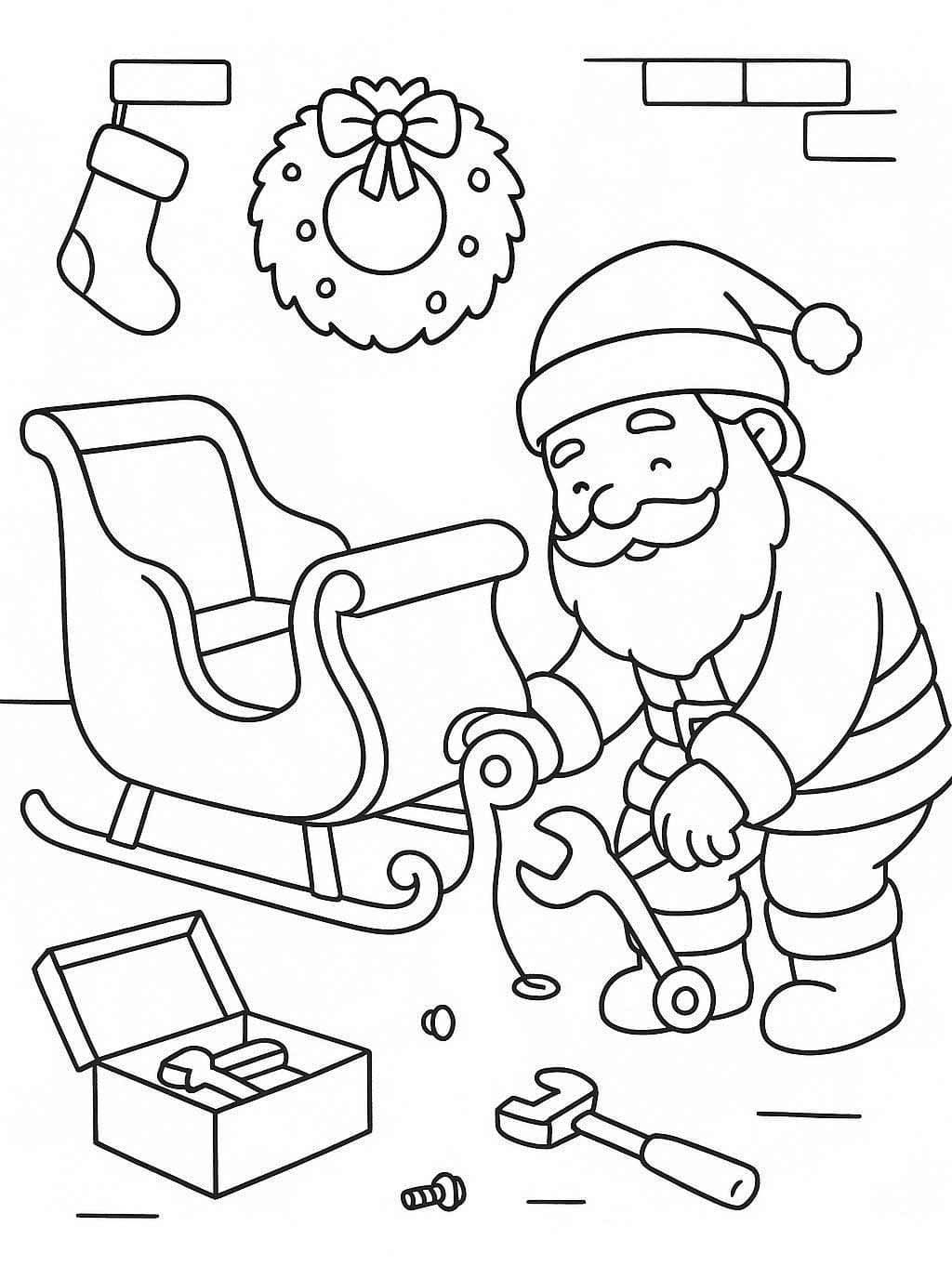 Sáně zdarma snadný omalovánka