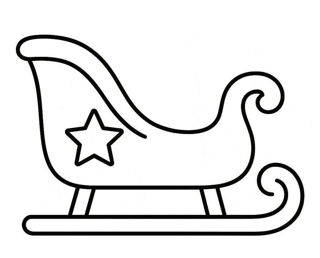Sáně zdarma tisknutelné pro děti omalovánka