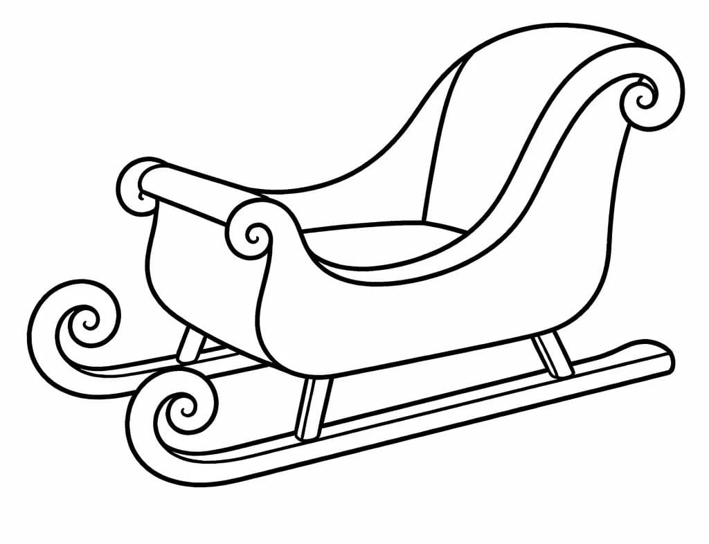 Sáně zdarma základní tisknutelné omalovánka