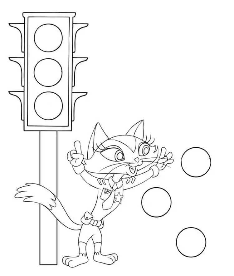 Semafor k vytisknutí zdarma omalovánka