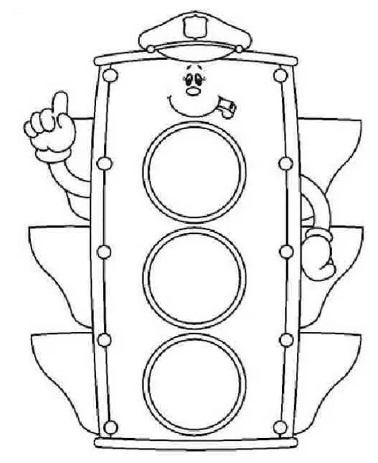 Semafor tisknutelné omalovánka