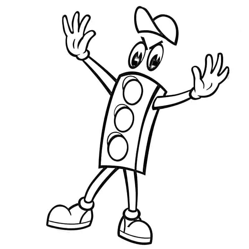 Semafor zdarma tisknutelné pro děti omalovánka