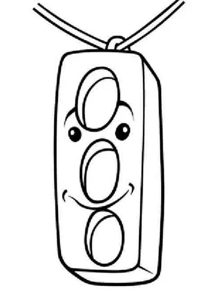 Semafor zdarma základní tisknutelné omalovánka