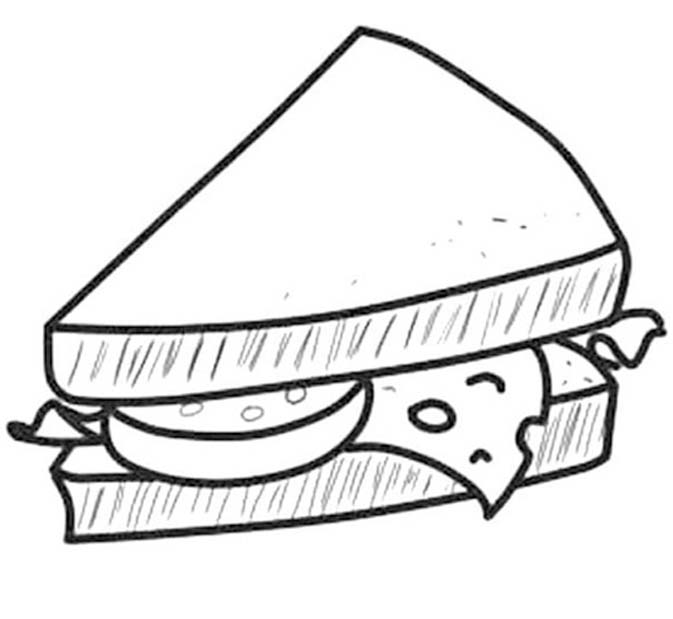 Sendvič k vytisknutí omalovánka