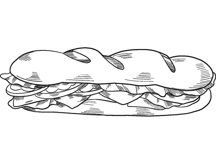 Sendvič pro děti omalovánka