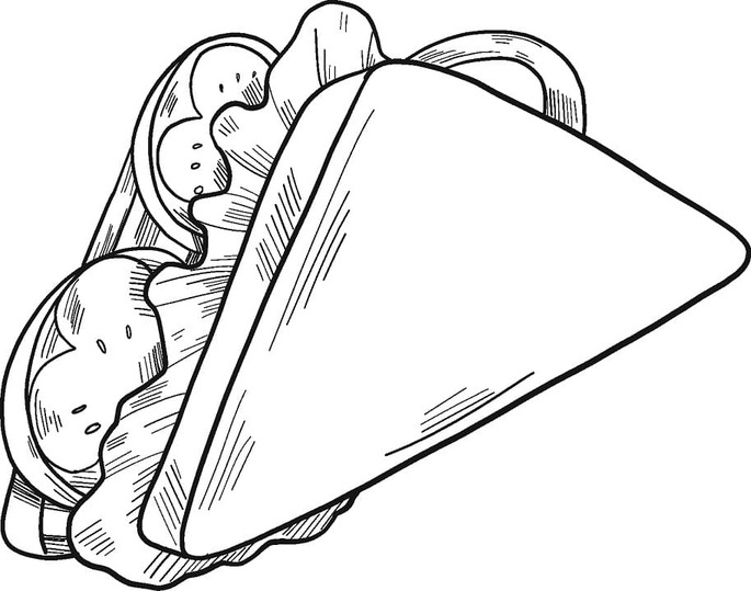 Sendvič snadný tisknutelné omalovánka