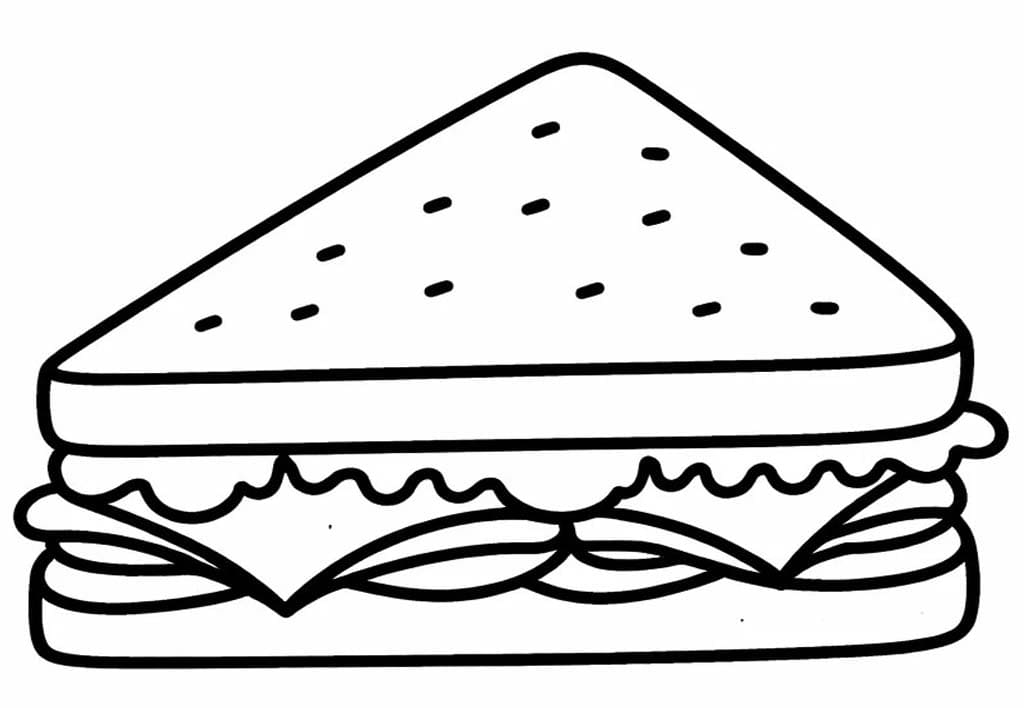 Sendvič tisknutelné pro děti omalovánka