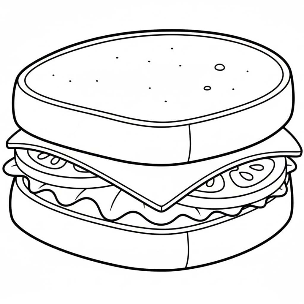 Sendvič základní tisknutelné omalovánka