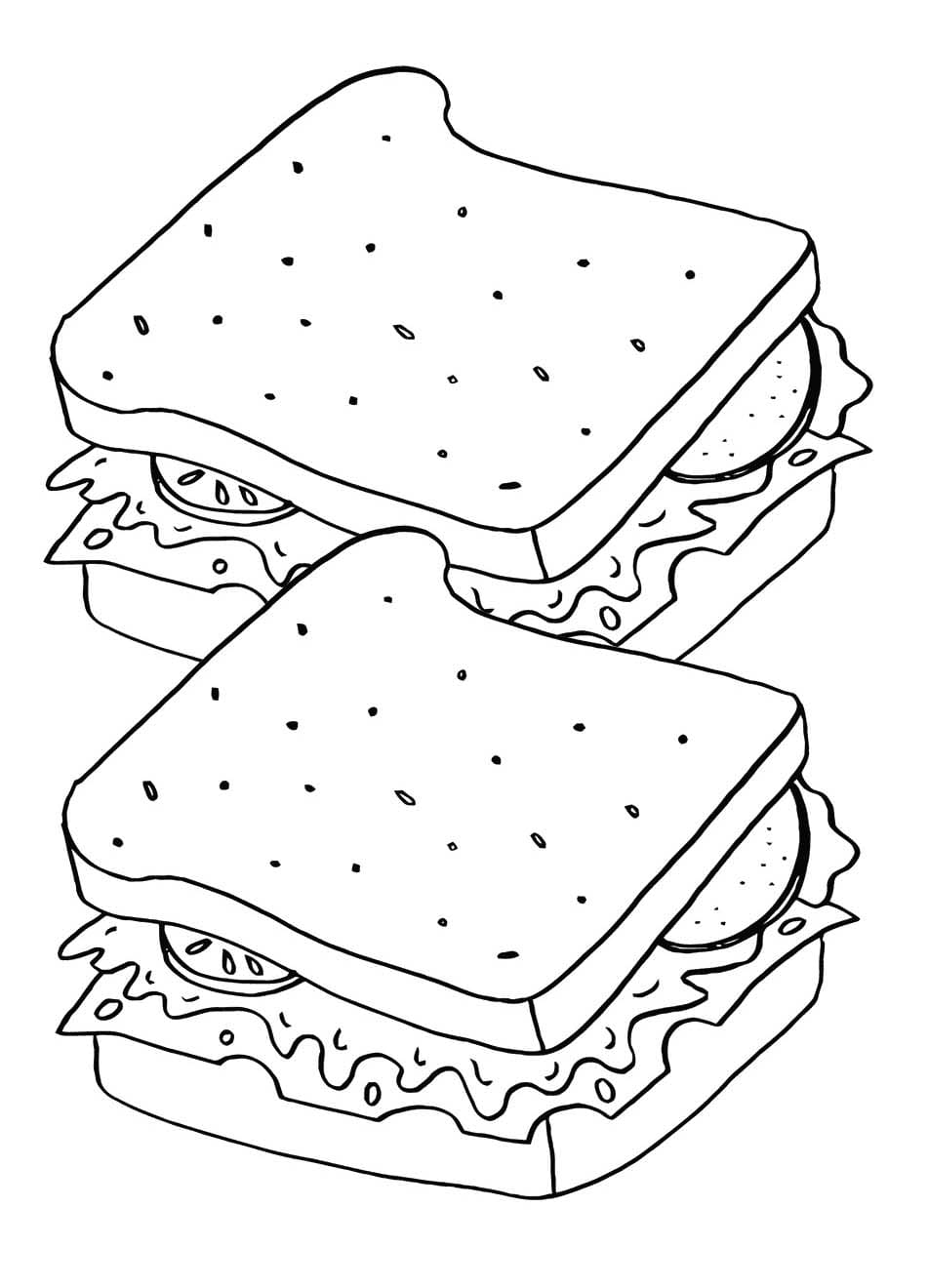 Sendvič zdarma prostý omalovánka