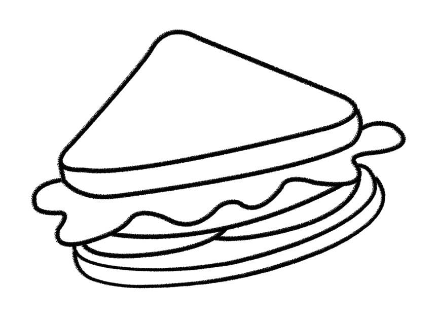 Sendvič zdarma tisknutelné pro děti omalovánka