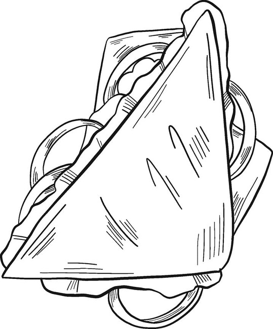 Sendvič zdarma základní tisknutelné omalovánka